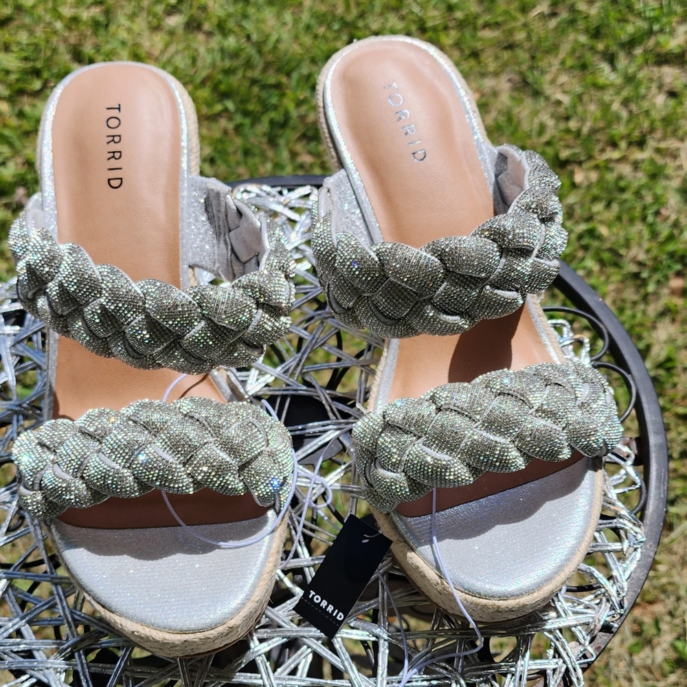 New Torrid sparkling wedge sandals size 10.5 W